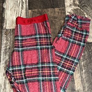 PINK Victoria's Secret Red Plaid Lounge Pants